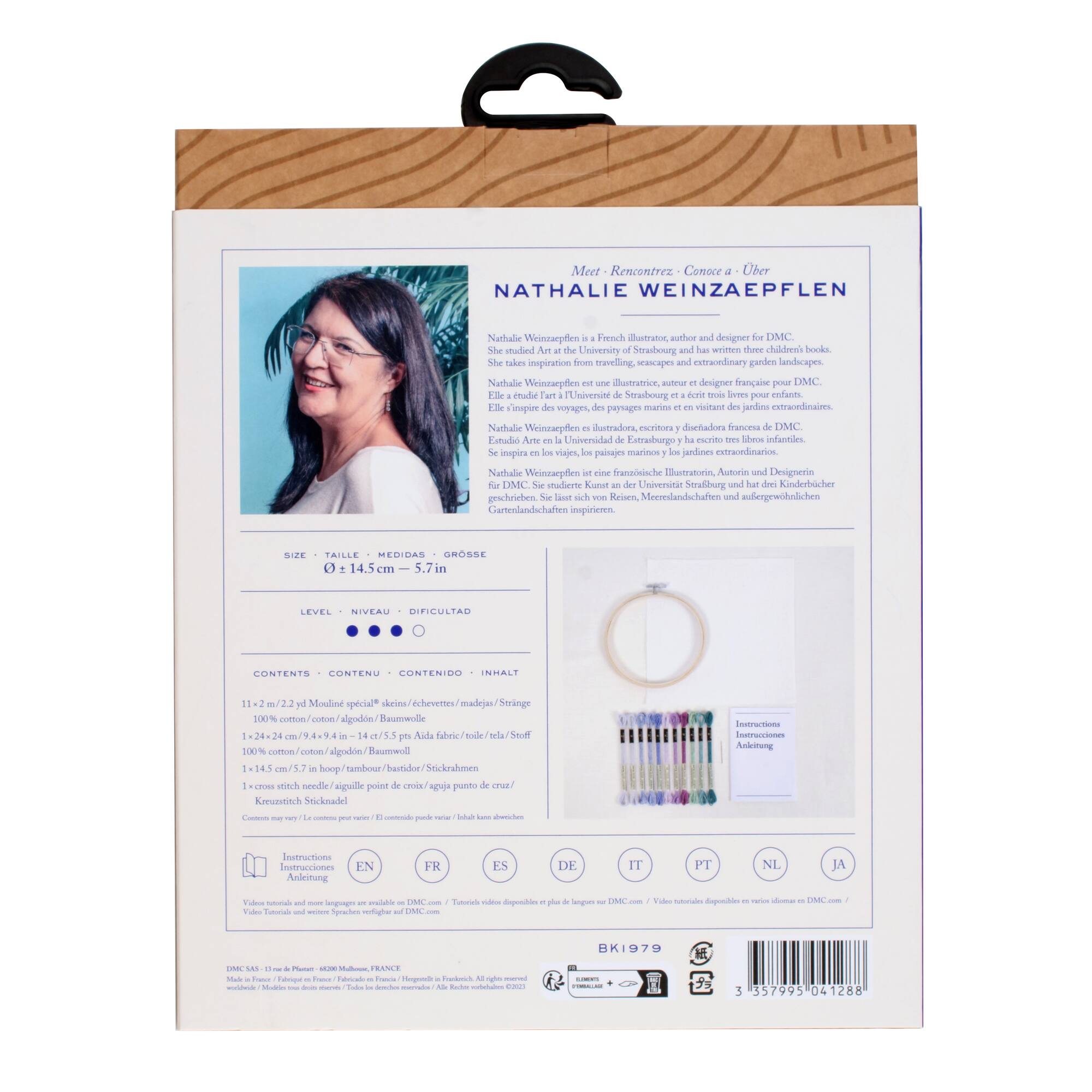 DMC® Lavender Bouquet Intermediate Counted Cross Stitch Kit with Hoop